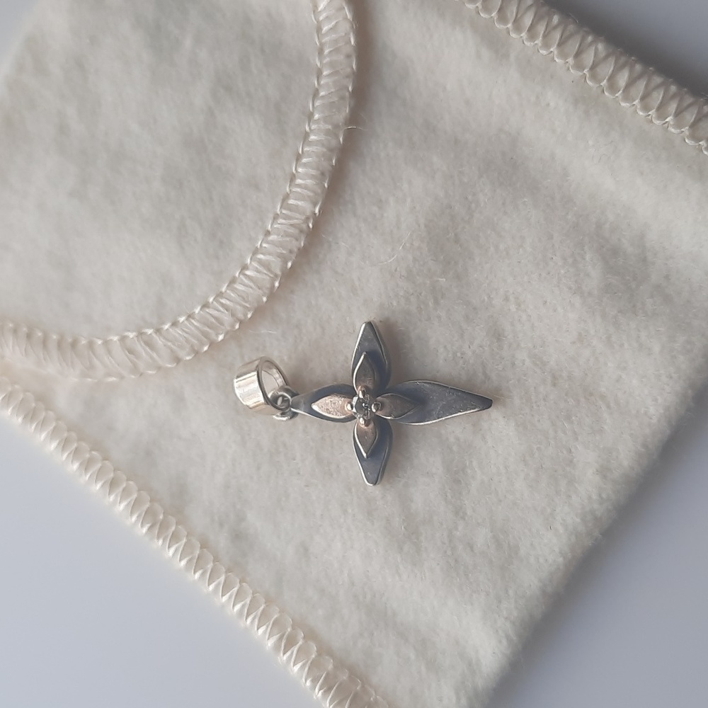 James Avery 'Light of Christ Cross Pendant' sterling silver, 14K Gold, Diamond